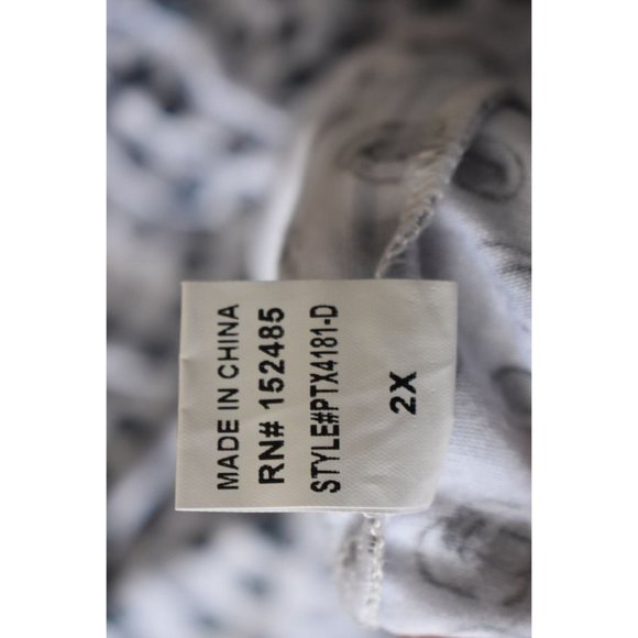Women's Paper Moon Gray and White Loose Soft Top 2X - Picture 4 of 6